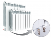 Алюминиевый радиатор Rifar ALUM 500 VENTIL нижнее подключение прав./лев. (параметры одной секции)